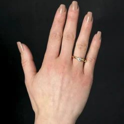 Online Pamono Modern Second-Hand Diamond 18 Karat Yellow Gold Solitaire Ring