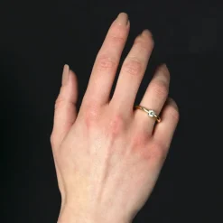 Online Pamono Modern Second-Hand Diamond 18 Karat Yellow Gold Solitaire Ring