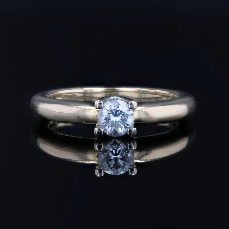 Online Pamono Modern Second-Hand Diamond 18 Karat Yellow Gold Solitaire Ring
