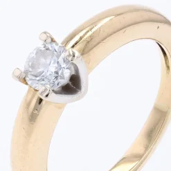 Online Pamono Modern Second-Hand Diamond 18 Karat Yellow Gold Solitaire Ring