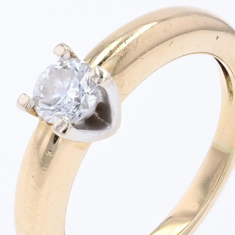 Online Pamono Modern Second-Hand Diamond 18 Karat Yellow Gold Solitaire Ring