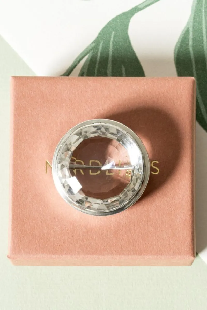 Pamono Modern Silver and Rock Crystal Brooch by Anders Högberg, 1972> Brooches