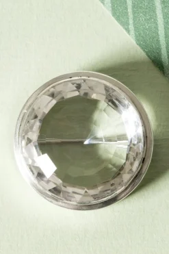 Pamono Modern Silver and Rock Crystal Brooch by Anders Högberg, 1972><noscript><img width=