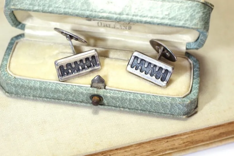 Outlet Pamono Modern Silver Cufflinks, Set of 2