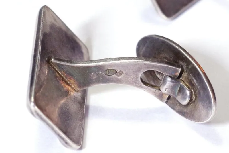 Outlet Pamono Modern Silver Cufflinks, Set of 2