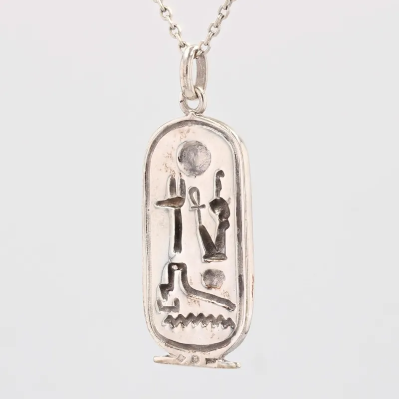 New Pamono Modern Silver Egyptian Cartouche Pendant