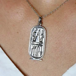 New Pamono Modern Silver Egyptian Cartouche Pendant