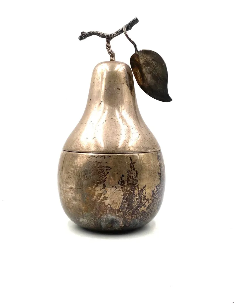 Pamono Modern Silver-Plated Pear Wine Cooler / Ice Bucket from Teghini Firenze, Italy, 1970s> Ice Buckets & Wine Coolers