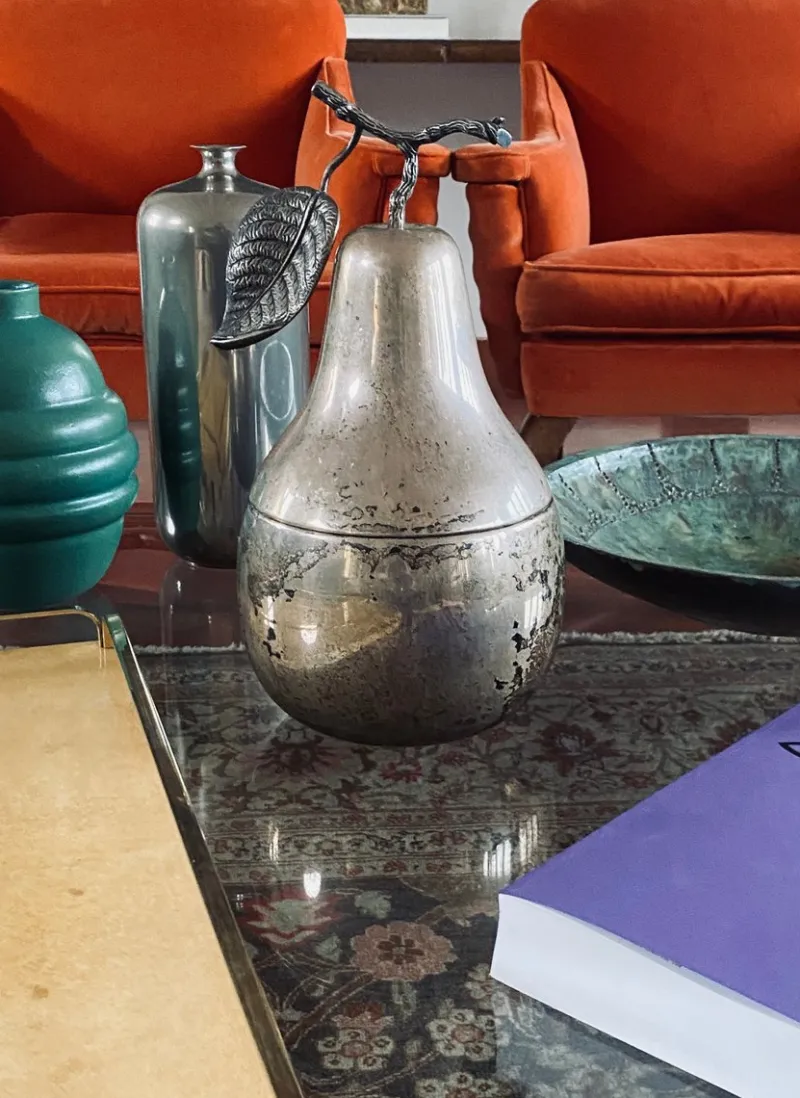Pamono Modern Silver-Plated Pear Wine Cooler / Ice Bucket from Teghini Firenze, Italy, 1970s> Ice Buckets & Wine Coolers