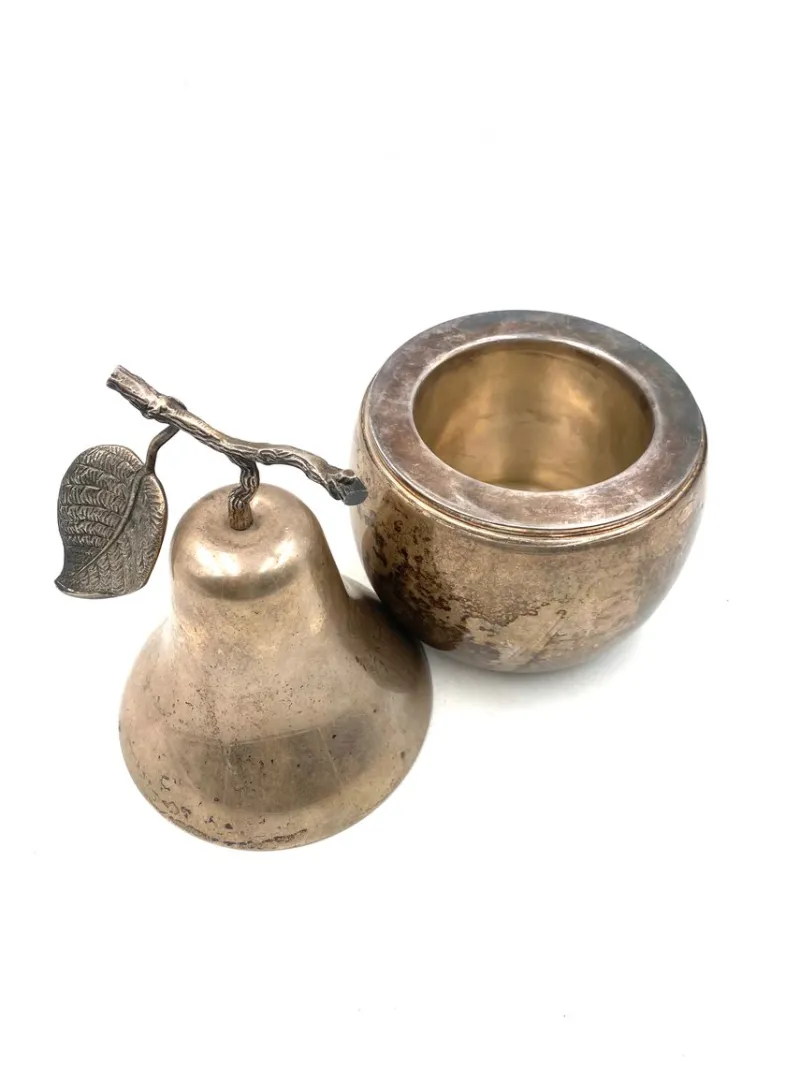 Pamono Modern Silver-Plated Pear Wine Cooler / Ice Bucket from Teghini Firenze, Italy, 1970s> Ice Buckets & Wine Coolers