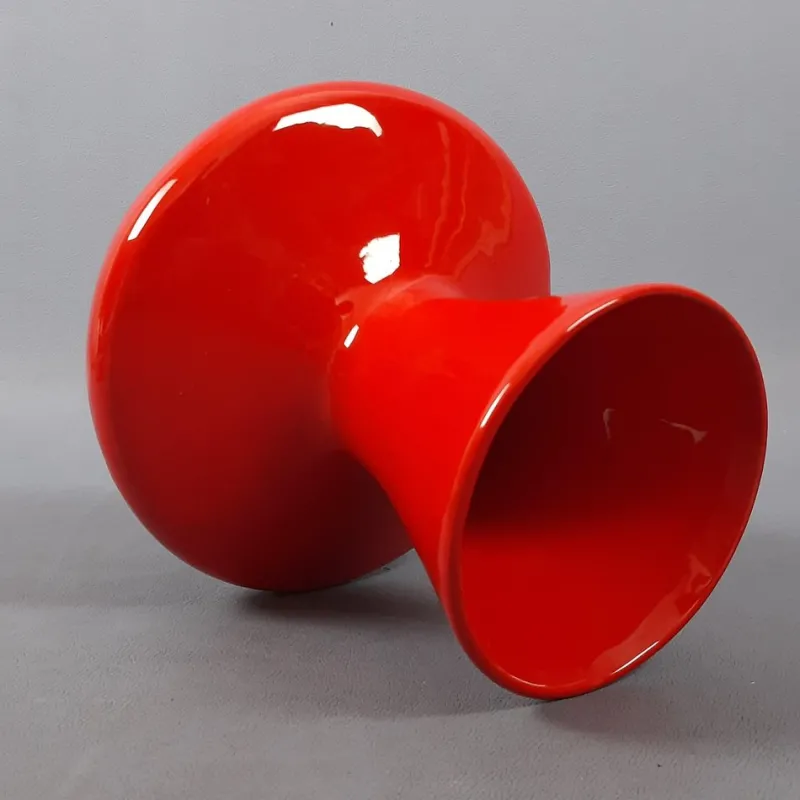 Pamono Modern Space Age Red Ceramic Vase by Pietro Arosio for Parravicini, 1970s> Vases
