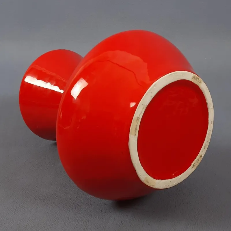 Pamono Modern Space Age Red Ceramic Vase by Pietro Arosio for Parravicini, 1970s> Vases