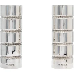 Pamono Modern Sterling Silver Salt and Pepper Pots by George E Grant, 1971, Set of 2> Salt & Pepper Shakers