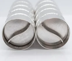 Pamono Modern Sterling Silver Salt and Pepper Pots by George E Grant, 1971, Set of 2><noscript><img width=