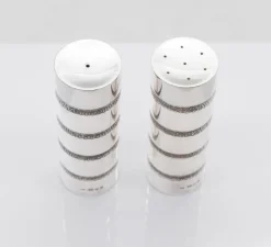 Pamono Modern Sterling Silver Salt and Pepper Pots by George E Grant, 1971, Set of 2><noscript><img width=