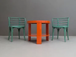 New Pamono Modern Viennese Set Thonet B 246 Chairs & T 142 Table by Josef Frank, 1930s, Set of 3