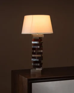 Pamono Modernist Aluminum and Resin Lamp, 1970s> Table Lamps