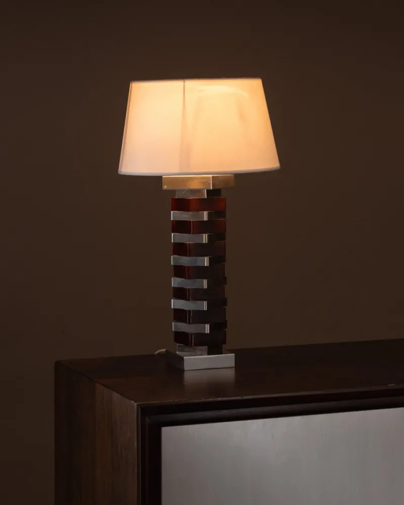 Pamono Modernist Aluminum and Resin Lamp, 1970s> Table Lamps