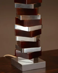 Pamono Modernist Aluminum and Resin Lamp, 1970s><noscript><img width=