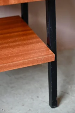 Pamono Modernist Bedside Table in Wood and Metal, 1960s><noscript><img width=