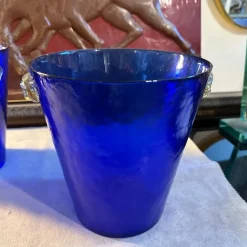 Hot Pamono Modernist Blue and Yellow Murano Glass Wine Coolers in the style of Venini, 1980s, Set of 2