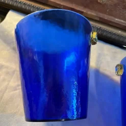 Hot Pamono Modernist Blue and Yellow Murano Glass Wine Coolers in the style of Venini, 1980s, Set of 2