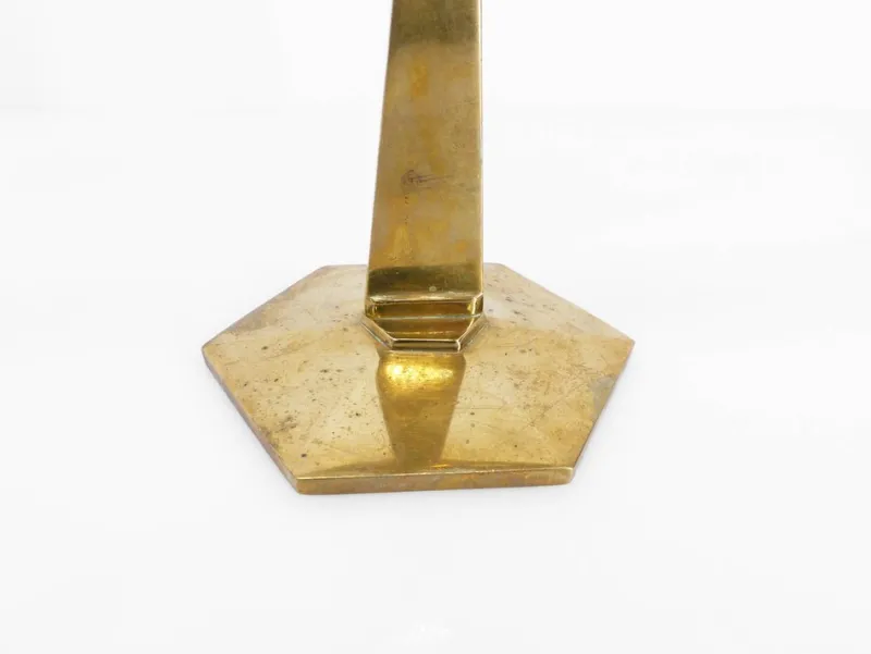 Pamono Modernist Brass 3-Armed Candlesticks, 1960s, Set of 2> Candleholders