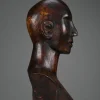 Pamono Modernist Carved Bust, Mid-20th Century, Wood> Sculpture