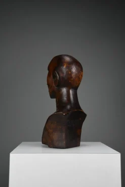 Pamono Modernist Carved Bust, Mid-20th Century, Wood><noscript><img width=