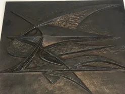 Clearance Pamono Modernist Cast Iron Fireback by G. Lecoff, 1950s