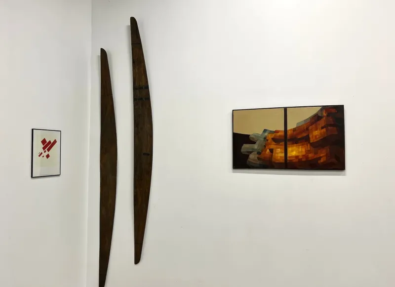 Pamono Modernist Diptych, 1970s, Oil on Canvas> Abstraction