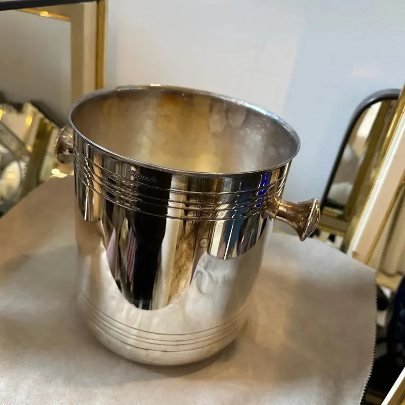 Pamono Modernist French Silver Plated Wine Cooler by Christofle, 1980s> Ice Buckets & Wine Coolers