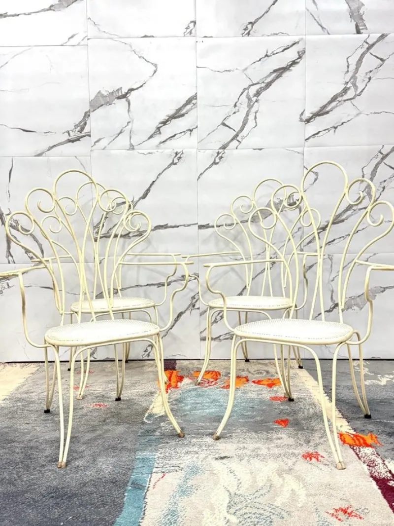 Pamono Modernist Garden Chairs by Lio Carminati, 1950s, Set of 4> Garden Seating