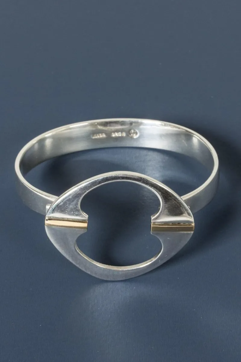 Online Pamono Modernist Gilded Silver Bangle from Horsens Sølvvarefabrik, 1960s