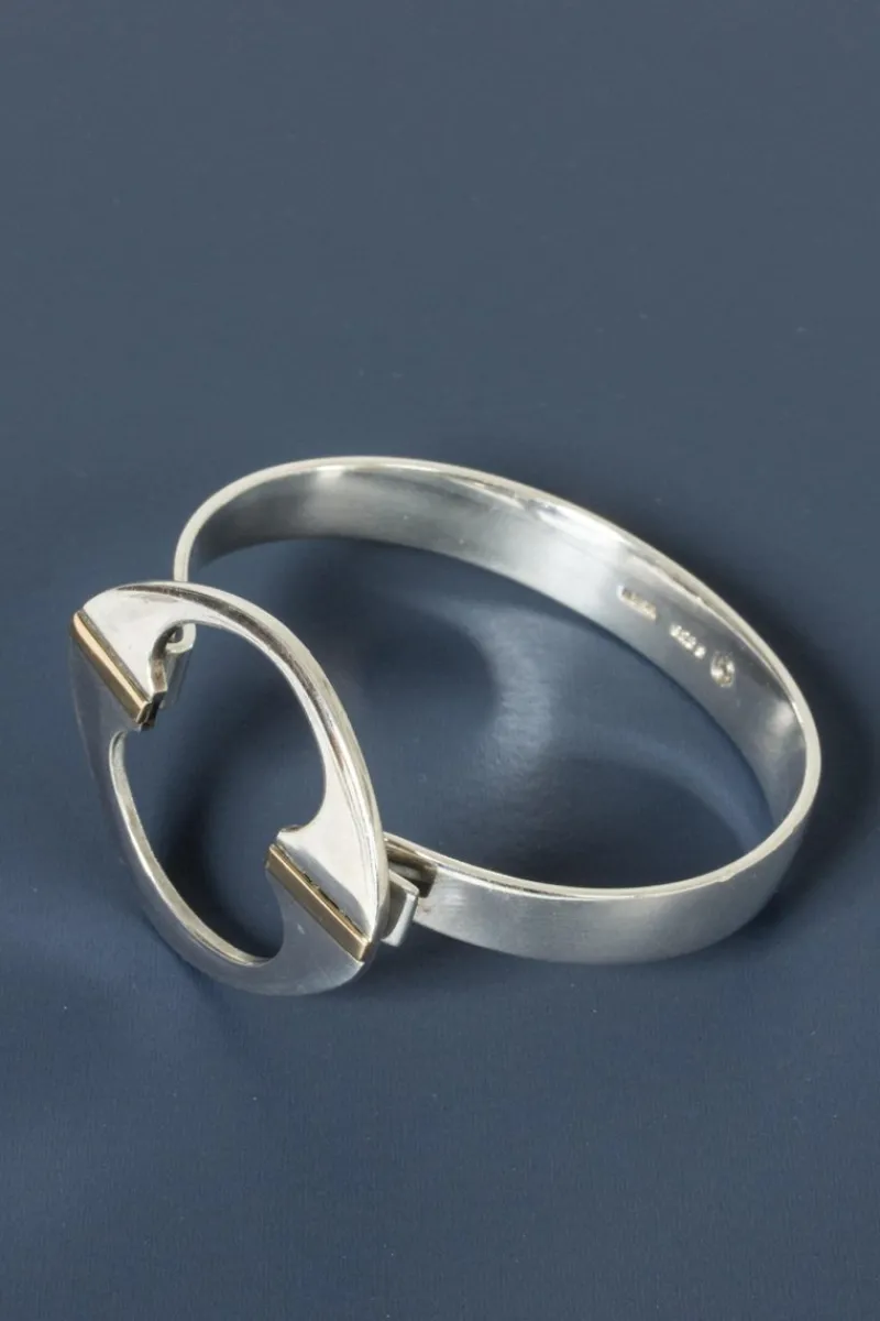 Online Pamono Modernist Gilded Silver Bangle from Horsens Sølvvarefabrik, 1960s