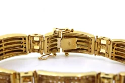 Pamono Modernist Gold Bracelet with Topazes and Quartz><noscript><img width=