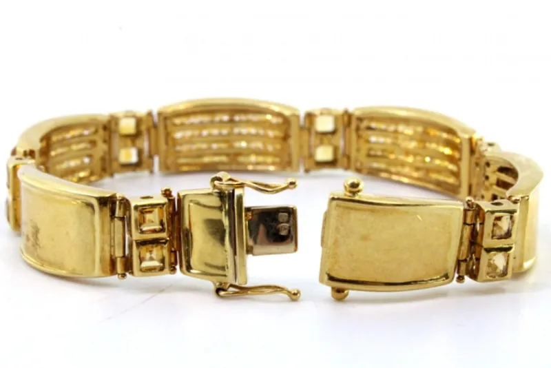 Pamono Modernist Gold Bracelet with Topazes and Quartz> Bracelets
