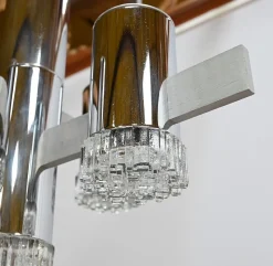Outlet Pamono Modernist Metal Chandelier attributed to Gaetano Sciolari, Italy, 1960s