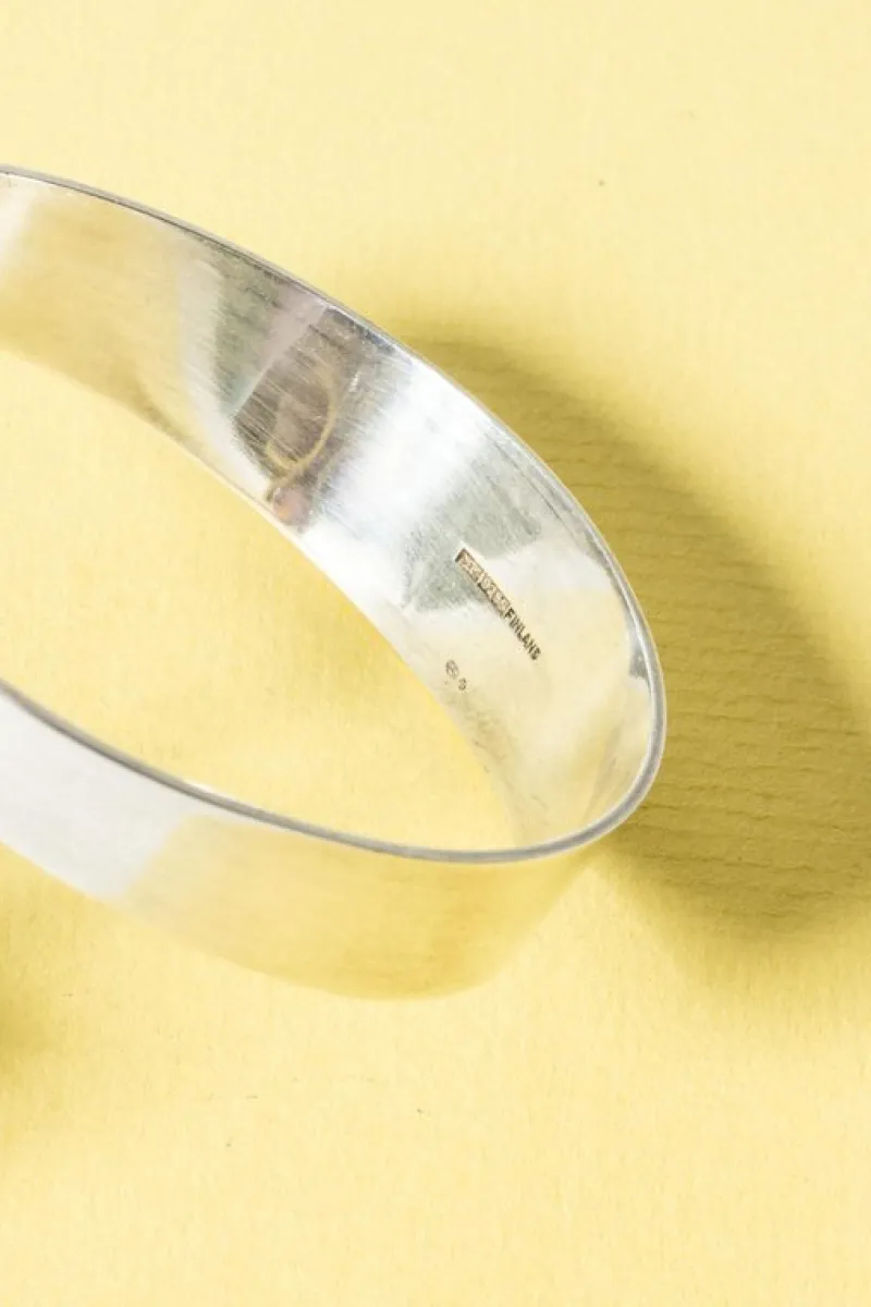 Pamono Modernist Silver and Carnelian Bracelet by Elis Kauppi, 1960s> Bracelets