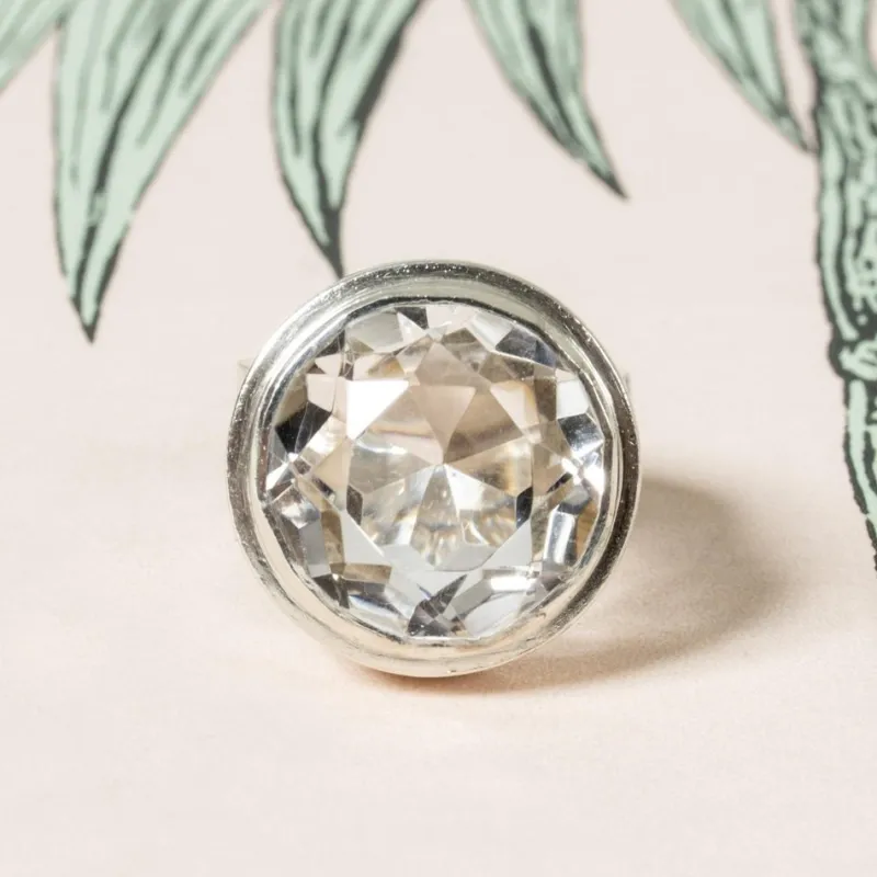 Hot Pamono Modernist Silver and Rock Crystal Ring by Anders Högberg, 1972