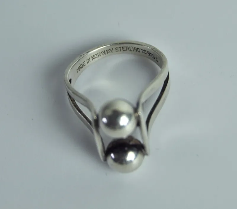 Pamono Modernist Sterling Silver Ring by Aksel Holmsen, Norway, 1950s> Rings