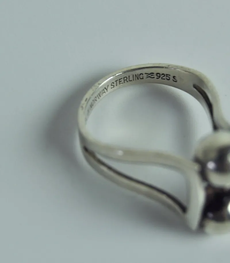 Pamono Modernist Sterling Silver Ring by Aksel Holmsen, Norway, 1950s> Rings