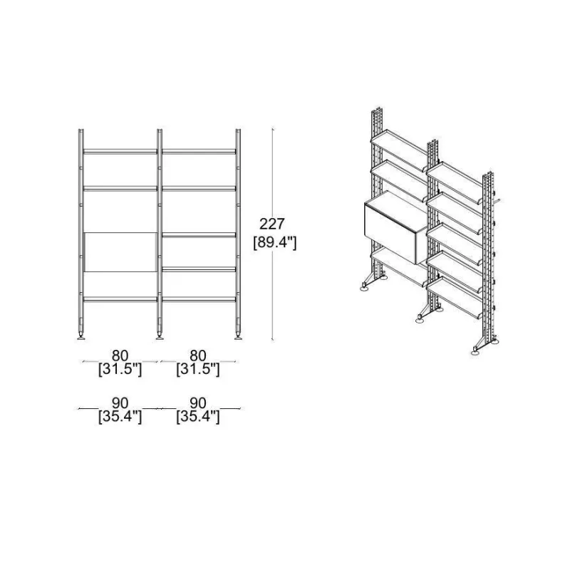 Pamono Modular Bookcase in American Walnut by Franco Albini for Cassina> Storage