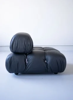 Pamono Modular Cameleonda Sofa in Black Leather by Mario Bellini for B&B Italia, 1970s, Set of 8><noscript><img width=