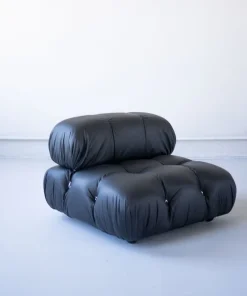 Pamono Modular Cameleonda Sofa in Black Leather by Mario Bellini for B&B Italia, 1970s, Set of 8><noscript><img width=