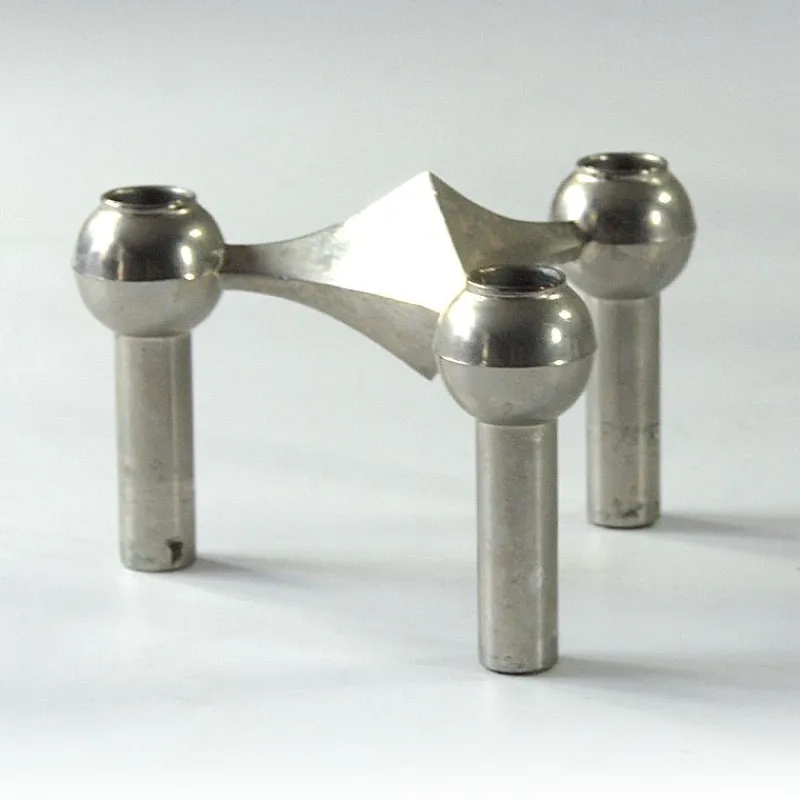 Pamono Modular Candleholders attributed to W. Stoff & H. Nagel for Bayerische Metall Fabrik, 1970s, Set of 10