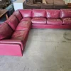 Pamono Modular Corner Sofa in Bordeaux Leather from Poltrona Frau, Italy, 1970s, Set of 3