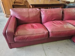 Pamono Modular Corner Sofa in Bordeaux Leather from Poltrona Frau, Italy, 1970s, Set of 3