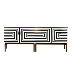 Best Pamono Modular Sideboard with Op Art Motif, 1970s, Set of 2
