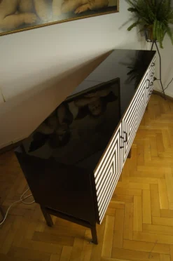 Best Pamono Modular Sideboard with Op Art Motif, 1970s, Set of 2